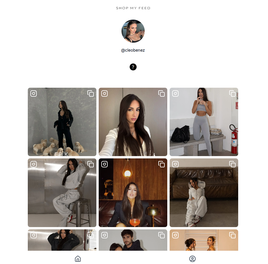 Shop My Feed — tela principal do feed